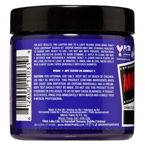Tinte Capilar High Voltage Classic Ultra Violet - Azul | Manic Panic