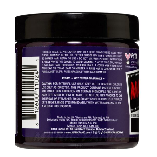 Coloration Capillaire Purple Haze High Voltage | Manic Panic FR
