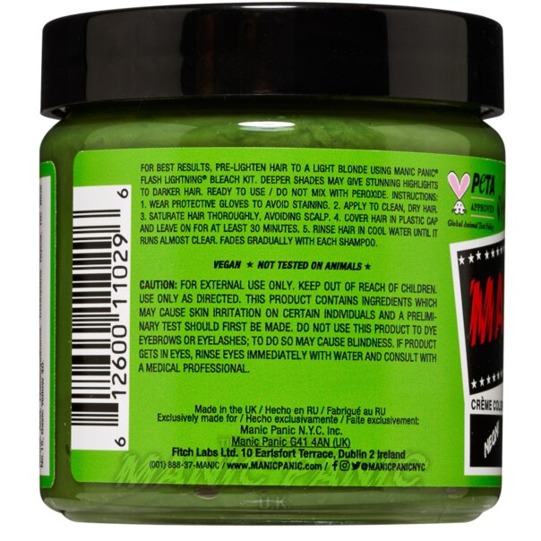Tinte Capilar High Voltage Classic Electric Lizard Verde | Manic Panic
