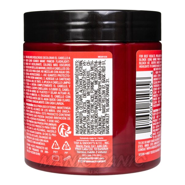 Rock 'N' Roll Red Haute Tension Teinture pour Cheveux Classique 237 ml | Manic Panic UK