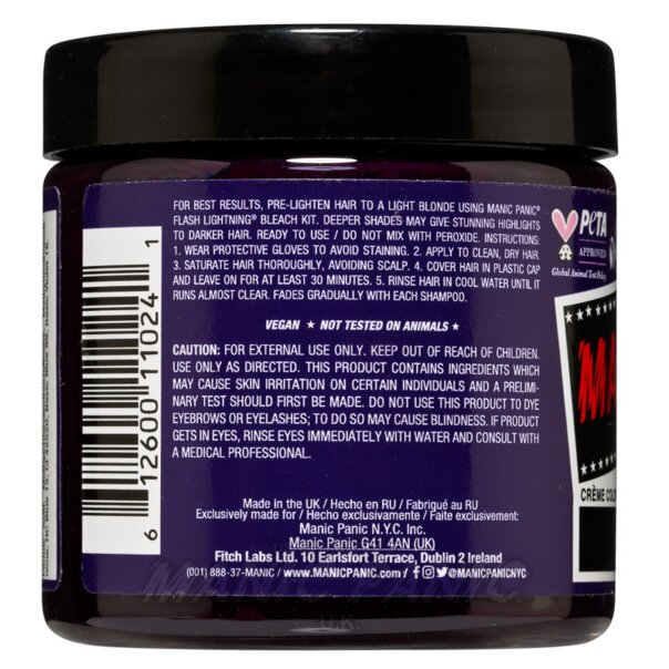 Coloration Capillaire Purple Haze High Voltage | Manic Panic FR