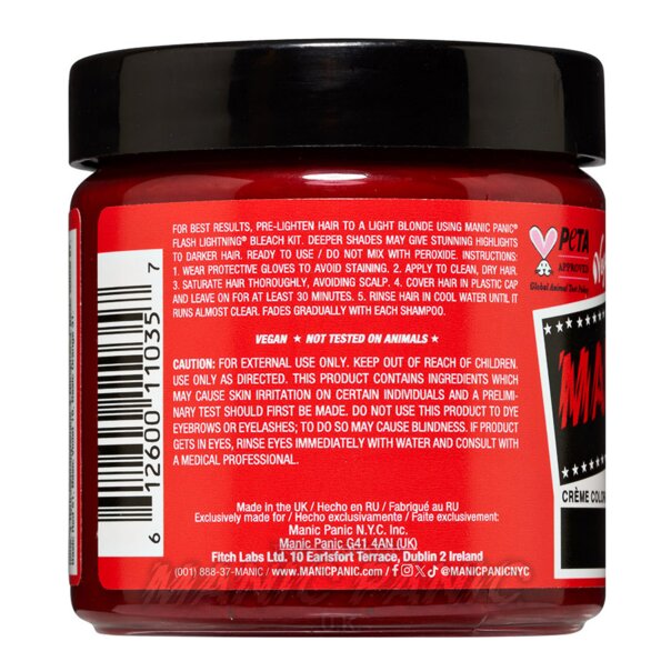 Coloration Capillaire Rock 'N' Roll Red High Voltage | Manic Panic FR