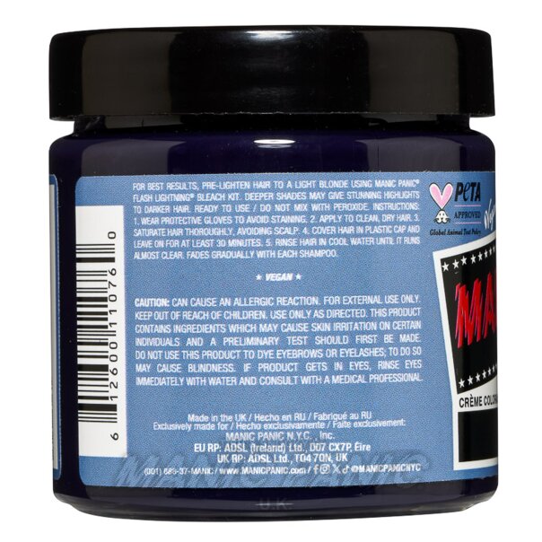 Twilight Blue High Voltaje® Color de Cabello Clásico 118ml | Manic Panic UK